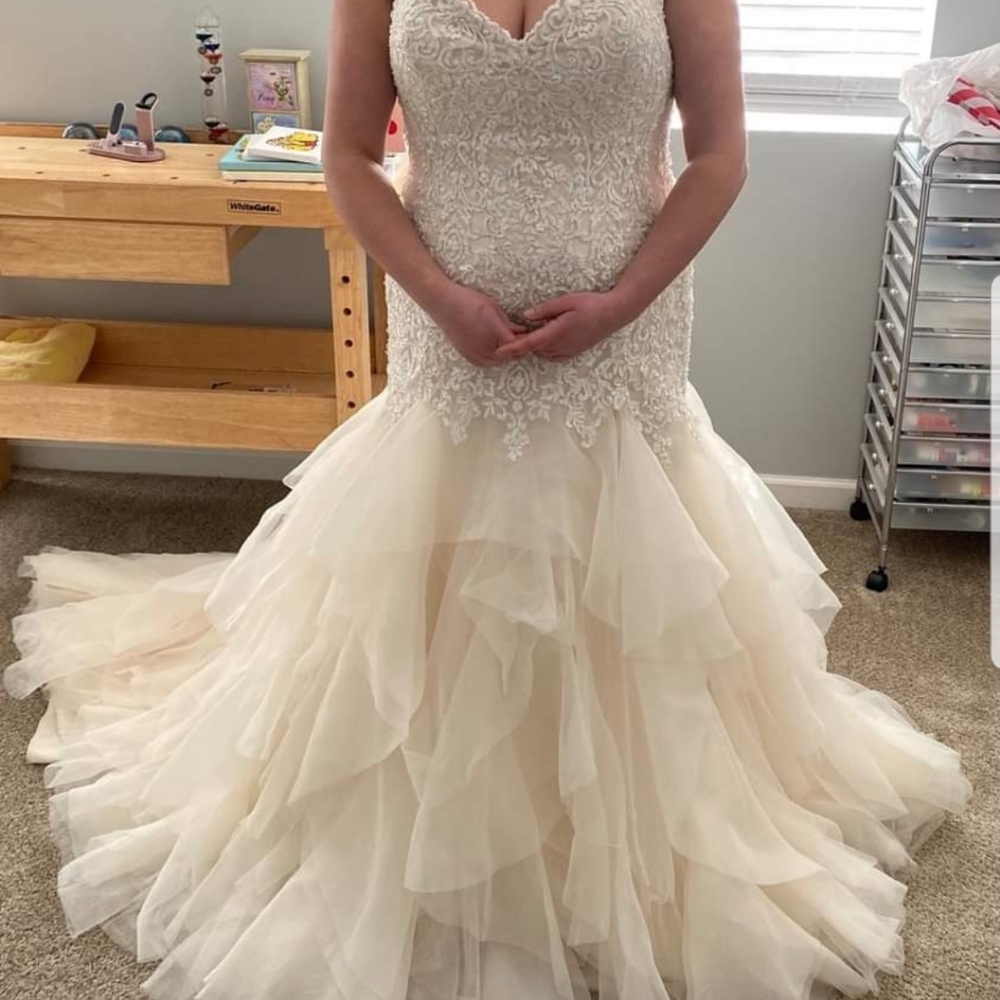 Maggie Soterro Wedding Dress Ivory Sz 18 New*